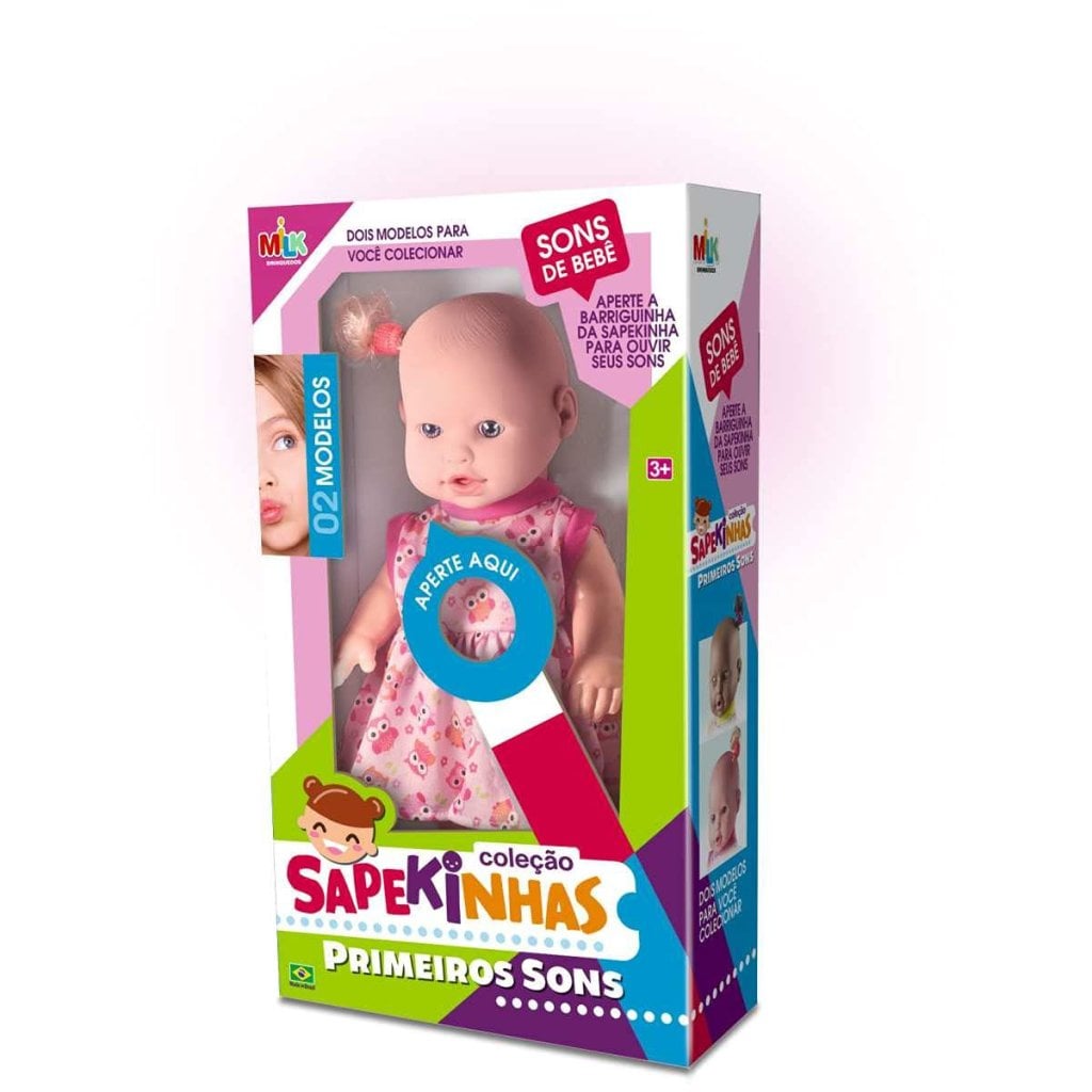 BONECA SAPEKINHA COM MECANISMO PRIMEIROS SONS - MILK