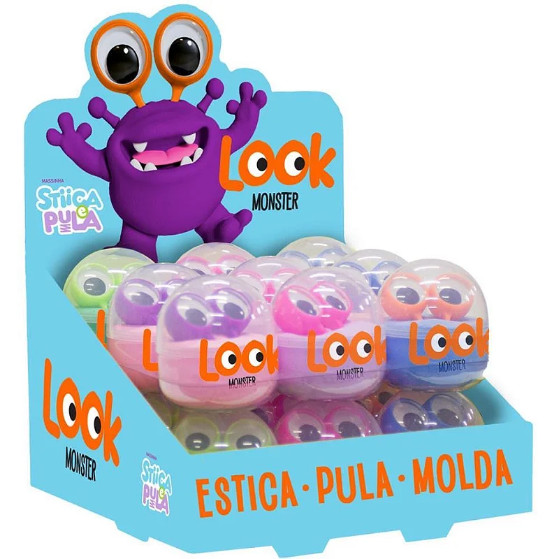 MASSA PARA MODELAR CRIATIVA STICA E PULA LOOK MONSTER SORTIDO - DOCE BRINQUEDO