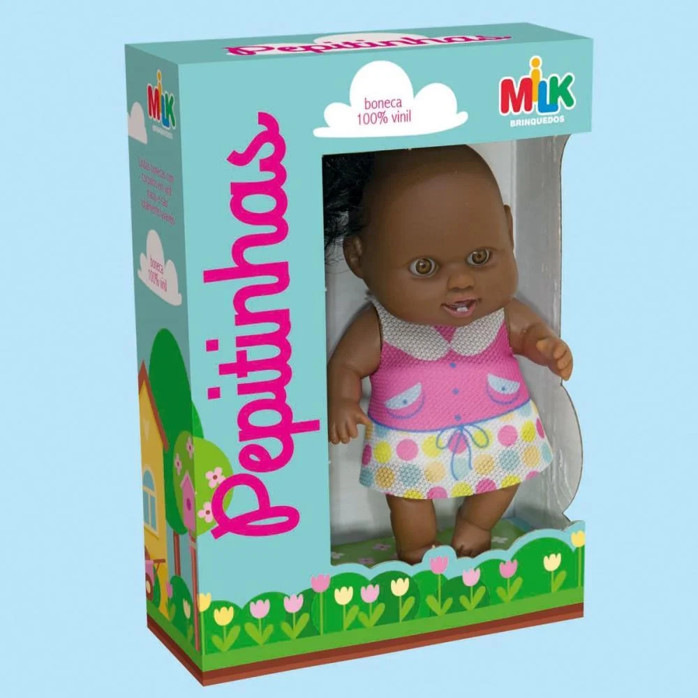 BONECA PEPITINHA NEGRA VINIL 15CM - MILK
