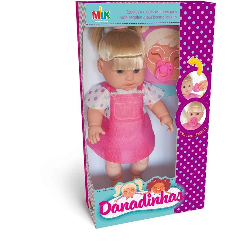 BONECA DANADINHA LOIRA 33CM - MILK