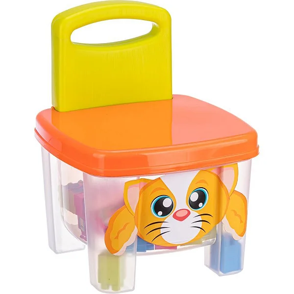 BRINQUEDO PARA MONTAR CADEIRA COM BLOCOS E ADESIVOS 40 PEÇAS - GULLIVER