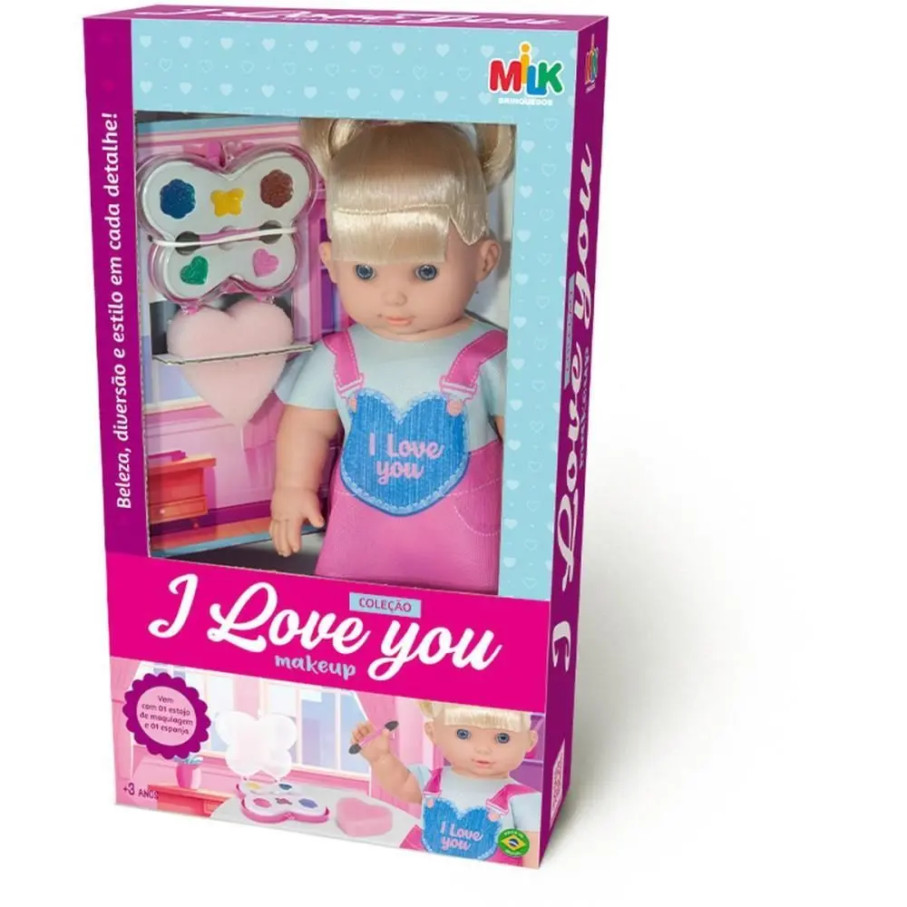 BONECA I LOVE YOU 34CM COM MAQUIAGEM - MILK