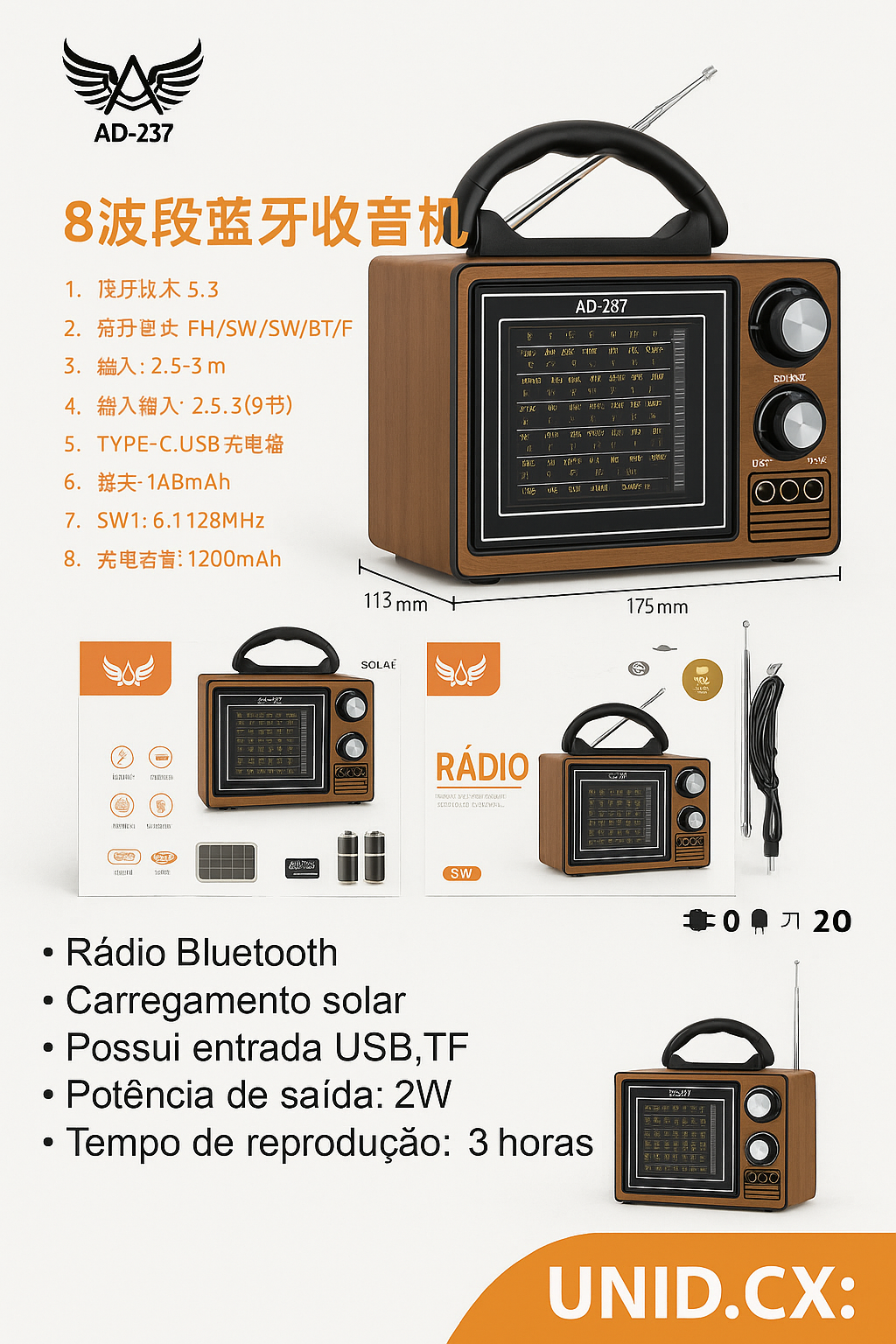 RÁDIO BLUETOOTH ALTOMEX