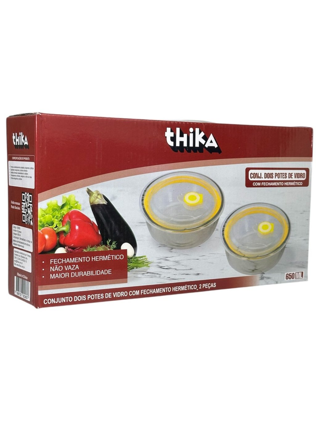 CONJUNTO 2 POTES HERMÉTICOS 650ML THIKA