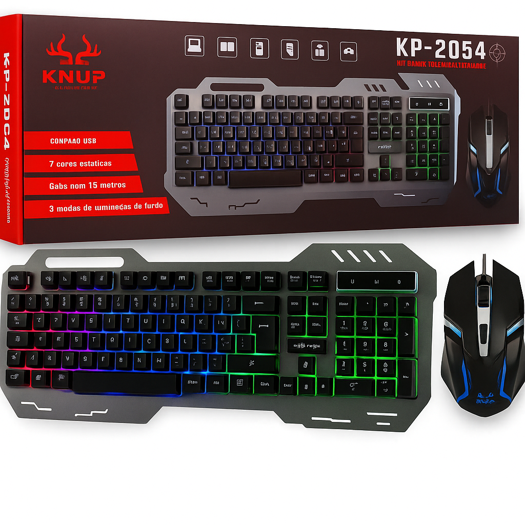 TECLADO E MOUSE GAMER KNUP