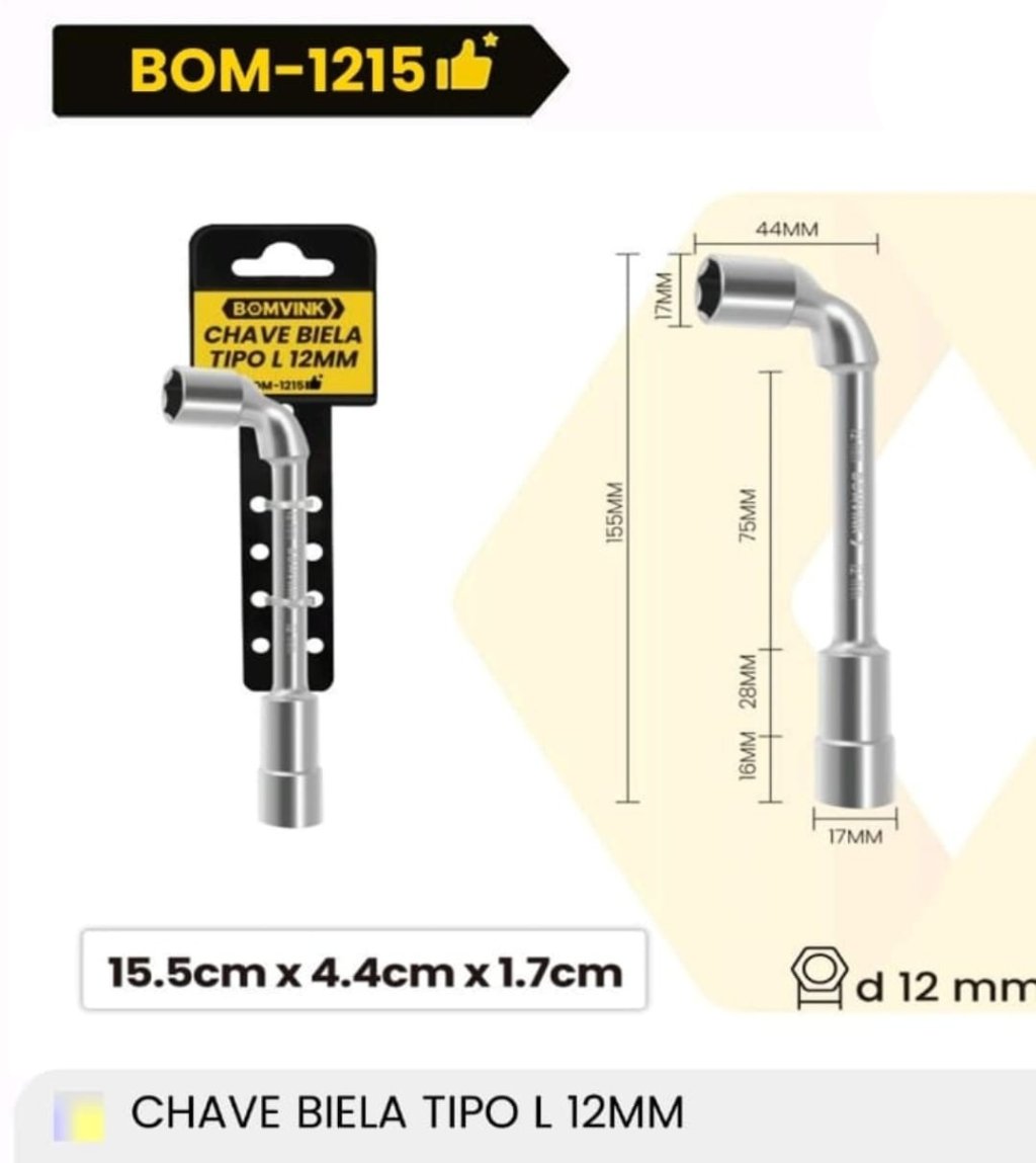 CHAVE BIELA TIPO L 12MM BOMVINK