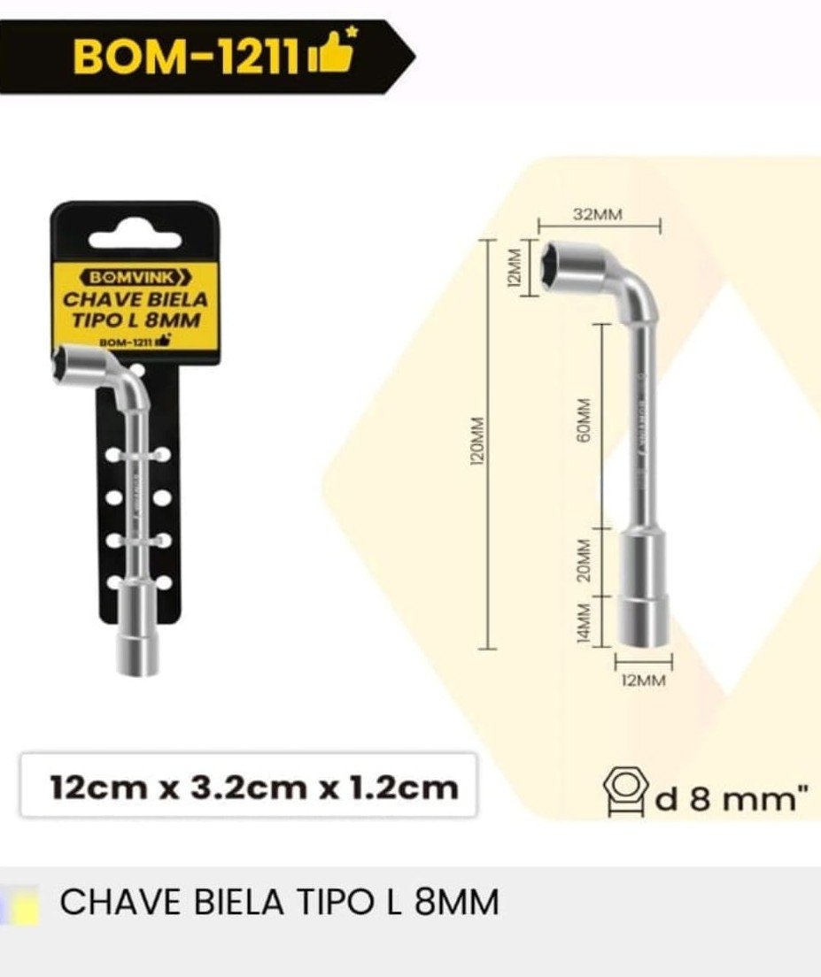CHAVE BIELA TIPO L 8MM