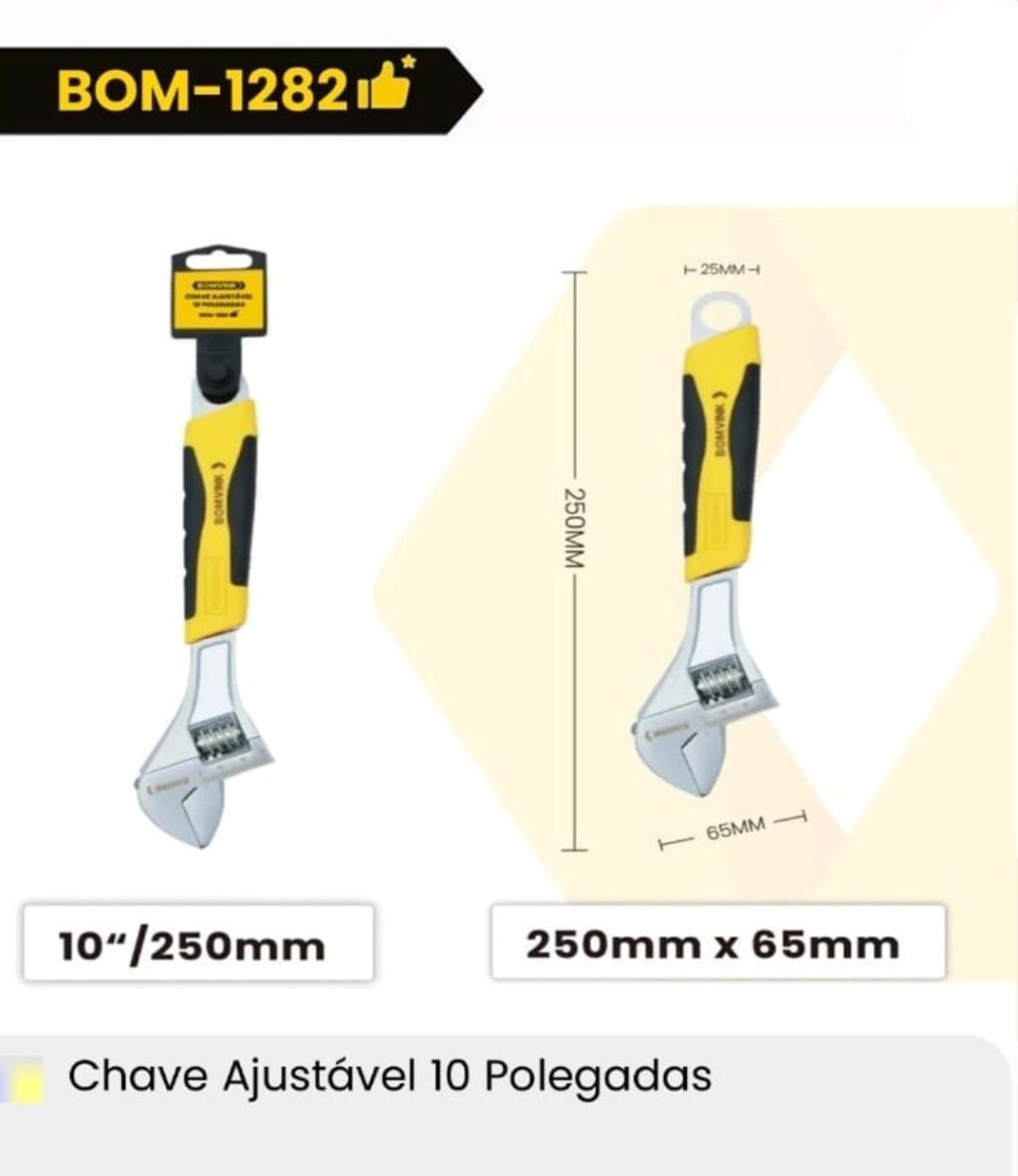 CHAVE AJUSTÁVEL 10 POLEGADAS BOMVINK
