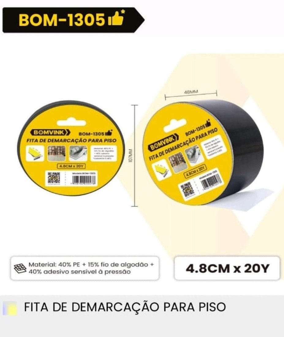 FITA DE DEMARCAÇÃO PARA PISO BOMVINK