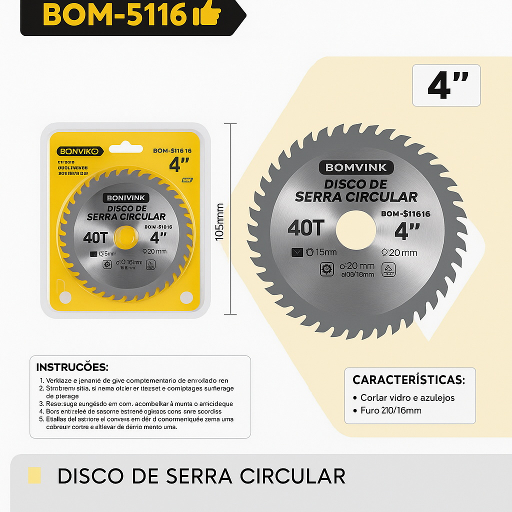 DISCO DE SERRA CIRCULAR BOMVINK 