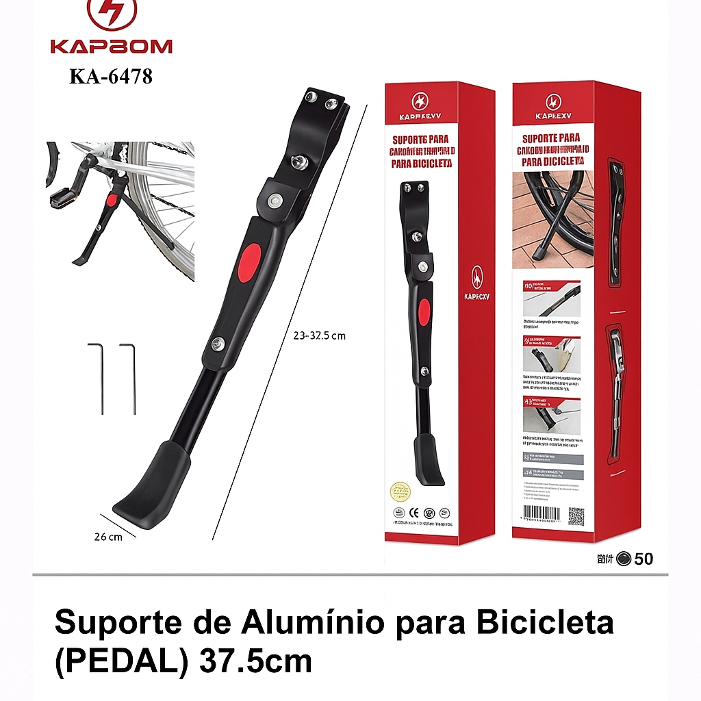 SUPORTE DE ALUMÍNIO PARA BICICLETA (PEDAL) 37.5CM KAPBOM