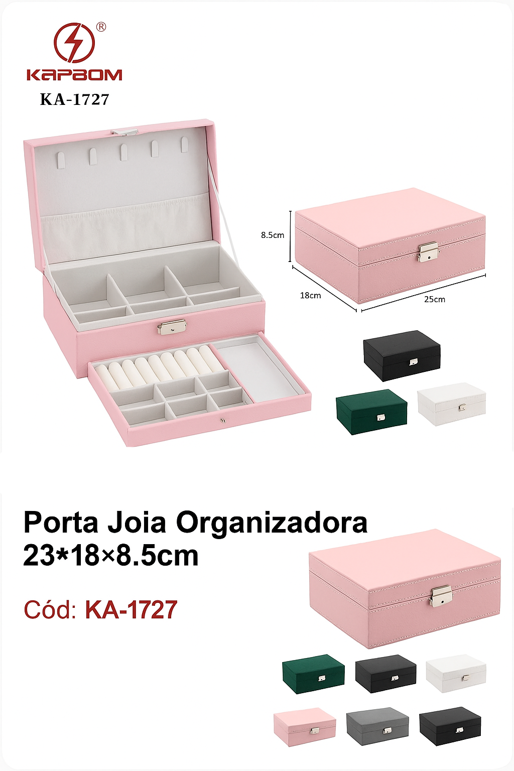 PORTA JÓIA ORGANIZADORA KAPBOM