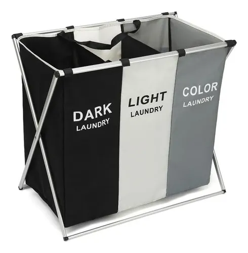 CESTO DE ROUPA SUJA COM 3 DIVISÓRIAS KAPBOM