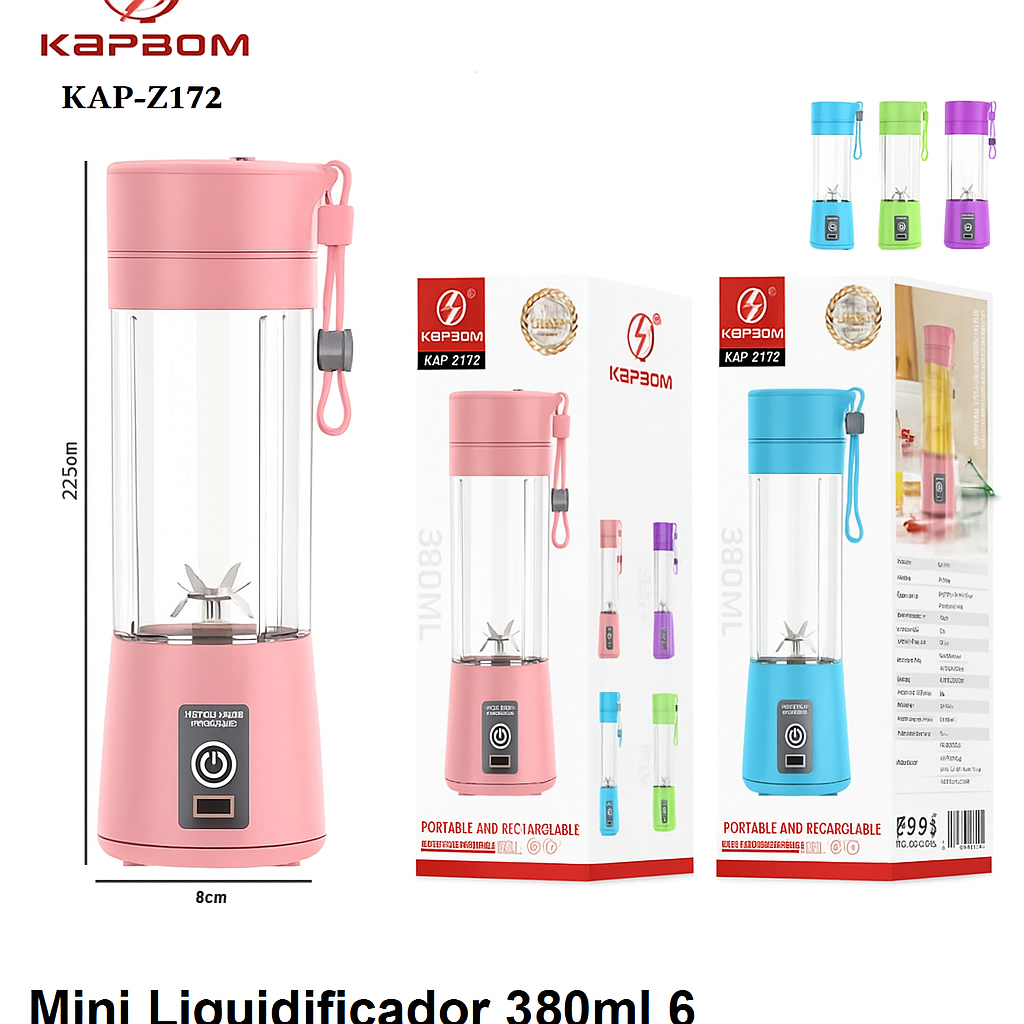 MINI LIQUIDIFICADOR 380ML PORTÁTIL KAPBOM