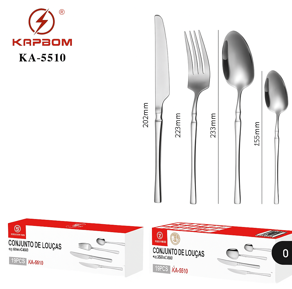 JOGO DE TALHERES INOX 16 PEÇAS KAPBOM