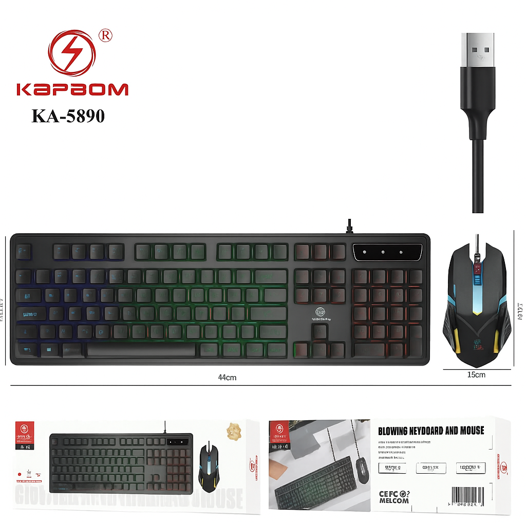 TECLADO E MOUSE GAMER COM LED KAPBOM