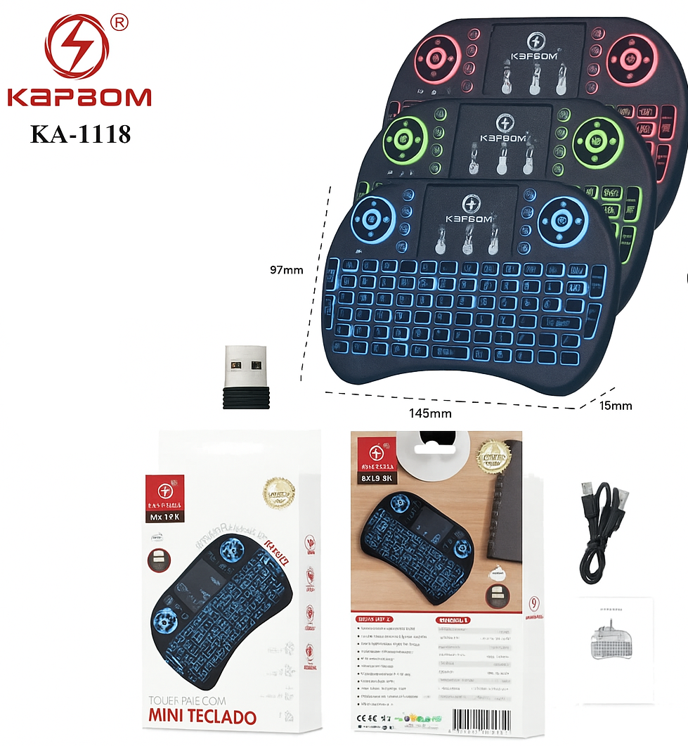 MINI TECLADO WIRELESS KEYBOARD COM TOUCHPAD KAPBOM