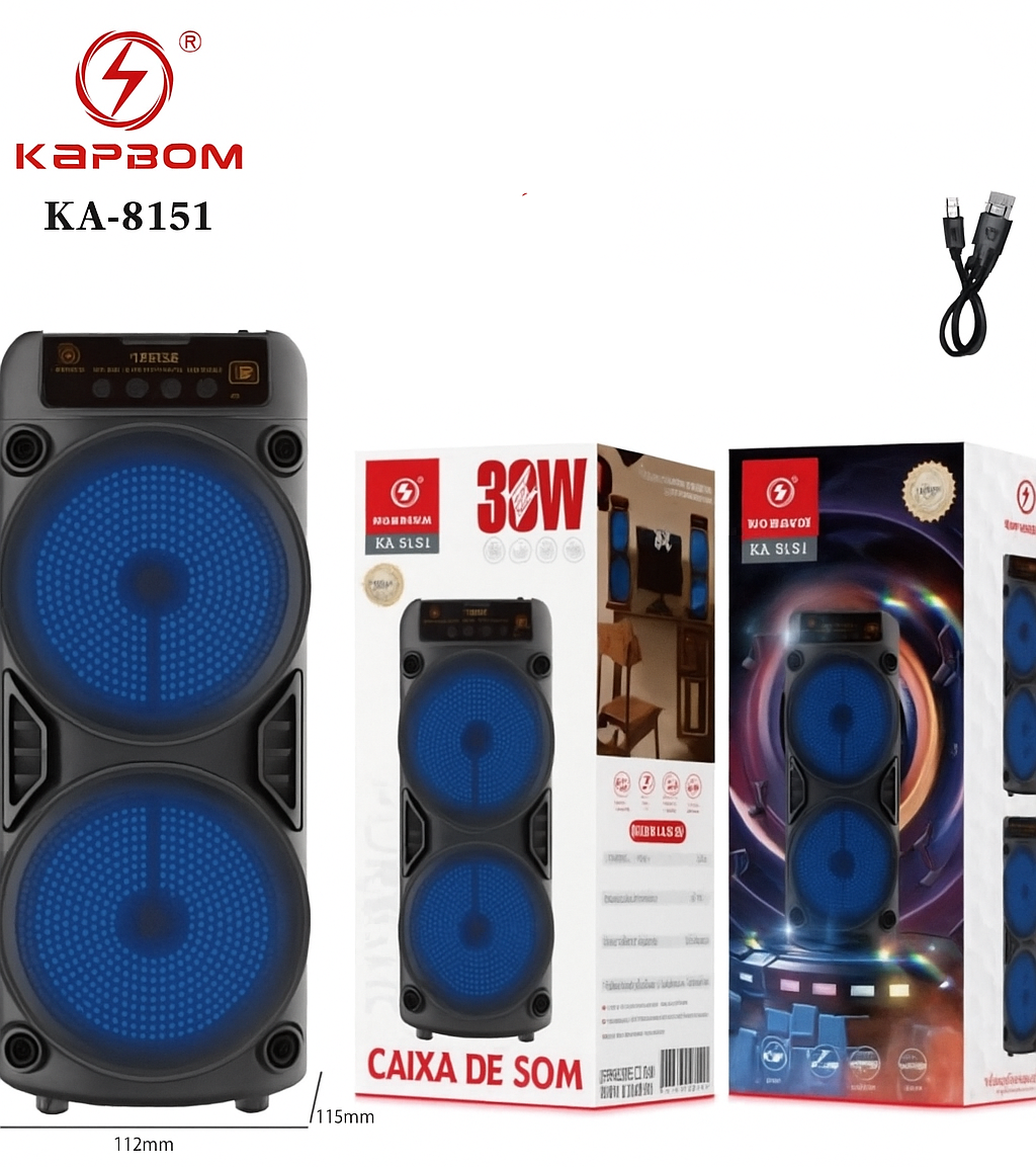CAIXA DE SOM 30W RGB KAPBOM