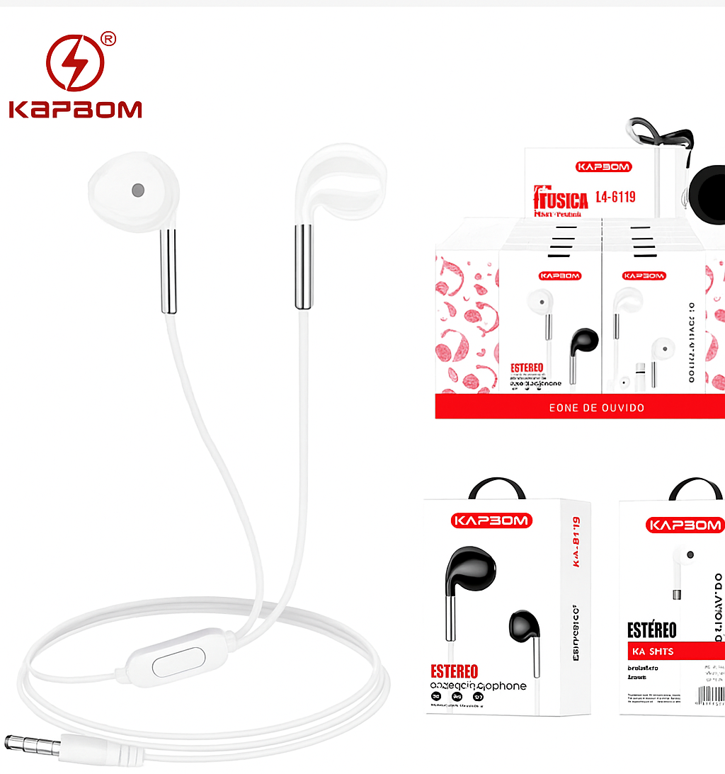 FONE DE OUVIDO ESTÉREO KAPBOM