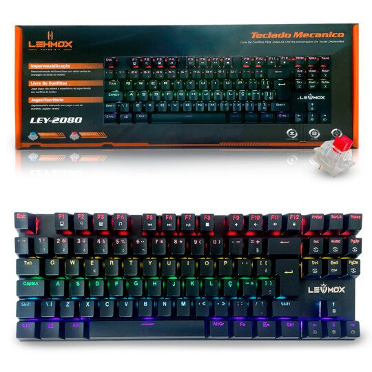TECLADO MECÂNICO RGB LEHMOX