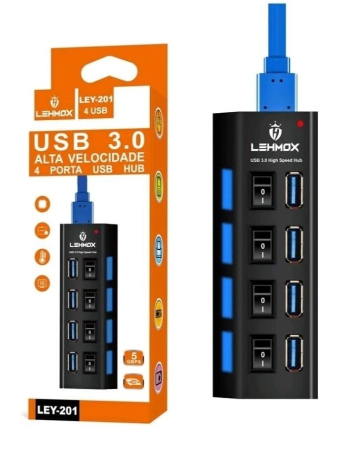 HUB USB 3.0 4 PORTAS LEHMOX