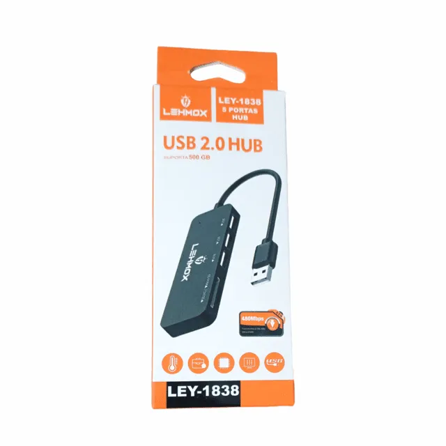 HUB USB 2.0 3 PORTAS+SD+TF LEHMOX