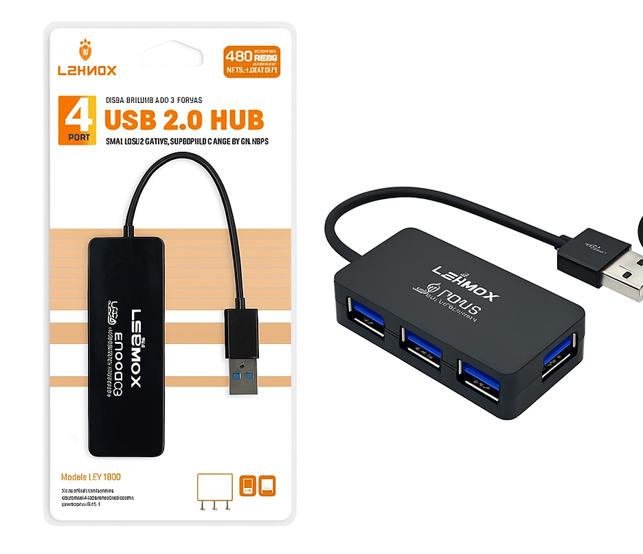 HUB USB 2.0 4 PORTAS LEHMOX