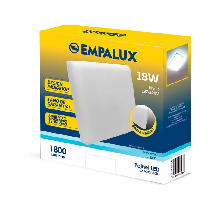 PAINEL LED QUADRADO 1440 LÚMENS 18W EMPALUX