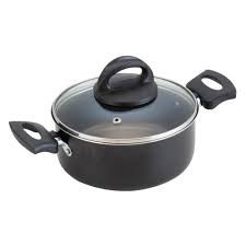 PANELA CAÇAROLA 16 ANTIADERENTE COM TAMPA DE VIDRO ALUMÍNIO NACIONAL