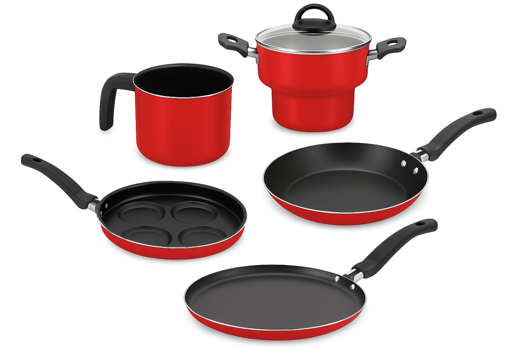 CONJUNTO 5 PEÇAS VERMELHO-CARIRI ALUMÍNIO NACIONAL