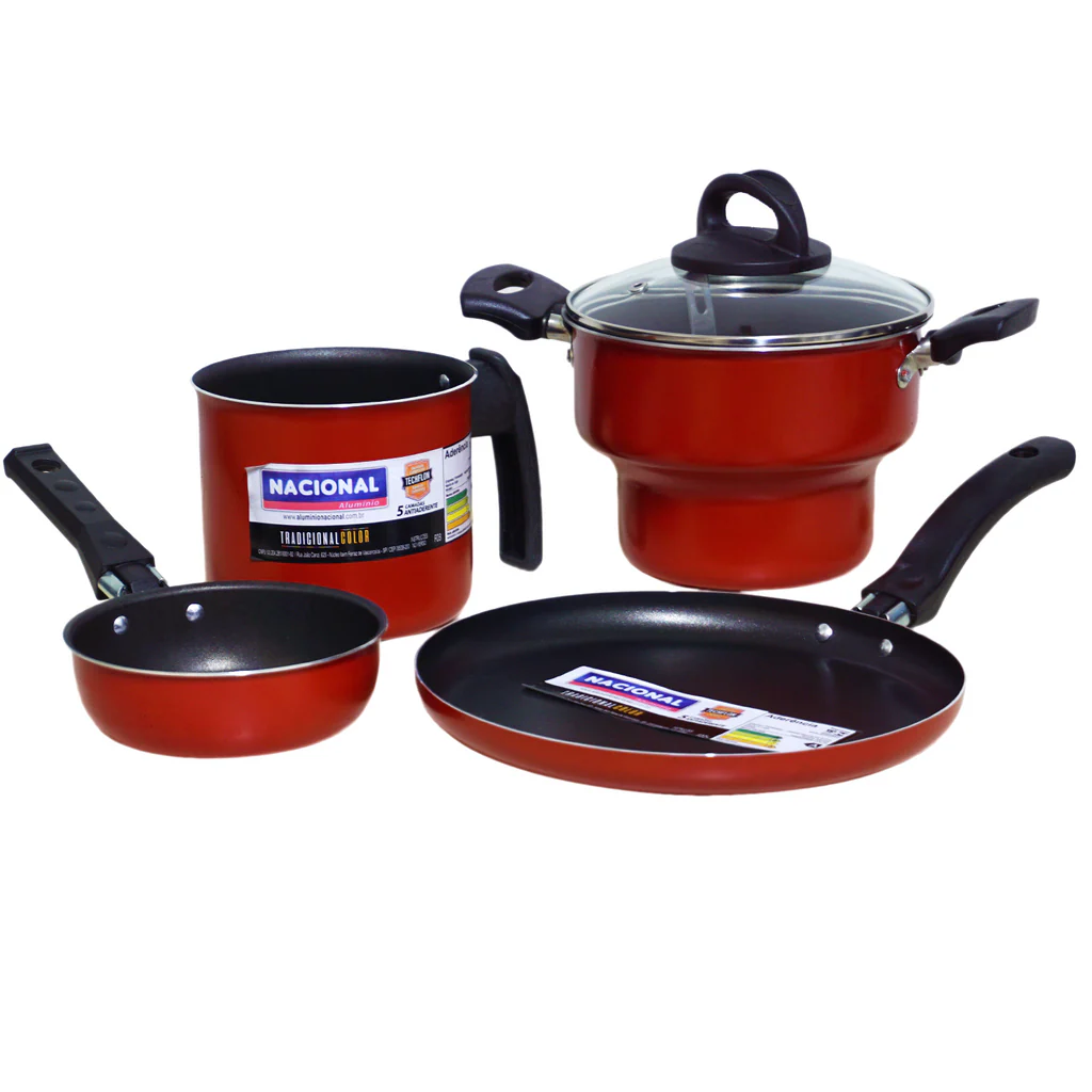 CONJUNTO 4 PEÇAS VERMELHO-CARUARU ALUMÍNIO NACIONAL