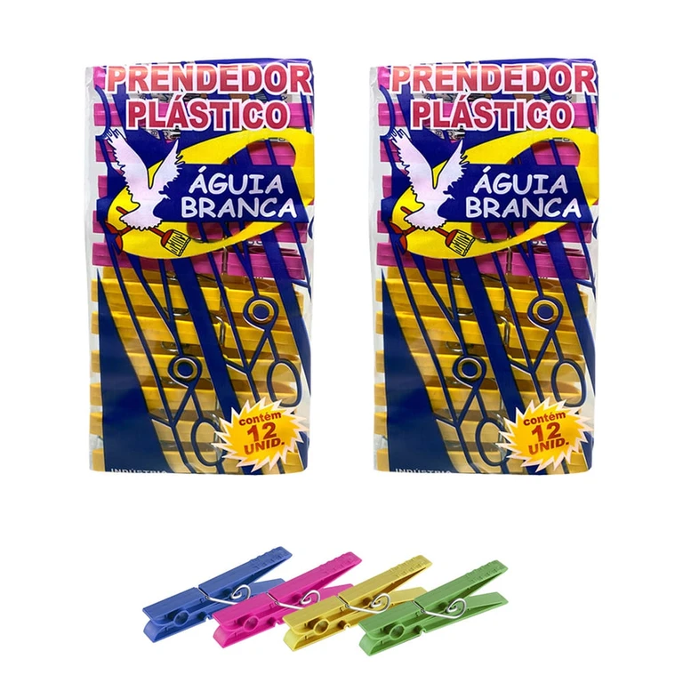 PRENDEDOR PLÁSTICO 12UN ÁGUIA BRANCA