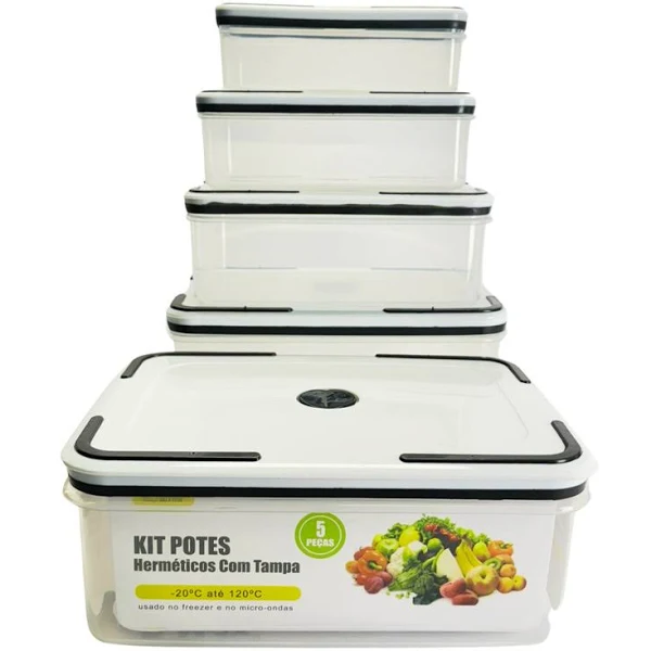 CONJUNTO DE POTES 5 PEÇAS B-MAX