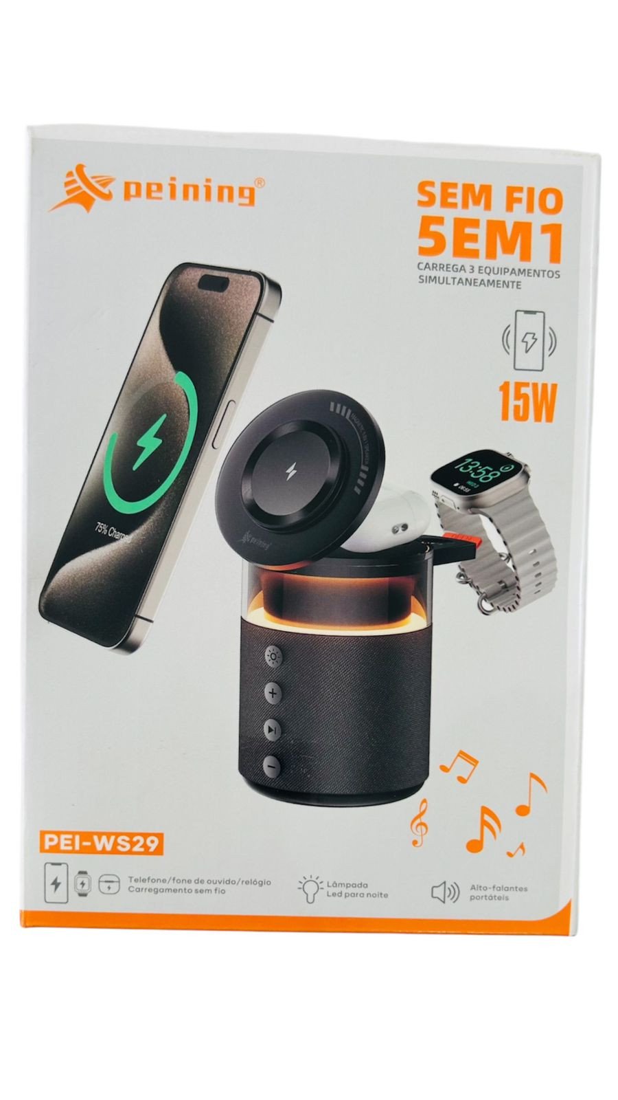 BASE DE CARREGAMENTO SEM FIO 5 EM 1 PEINING