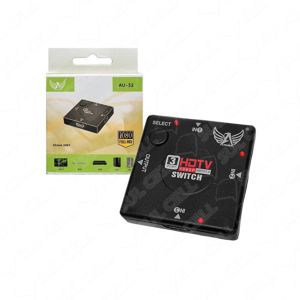 ADAPTADOR SWITCH HDMI 3 EM 1 FULL HD ALTOMEX