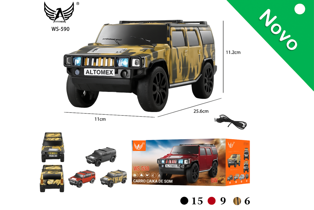 CAIXA DE SOM HUMMER BLUETOOTH ALTOMEX