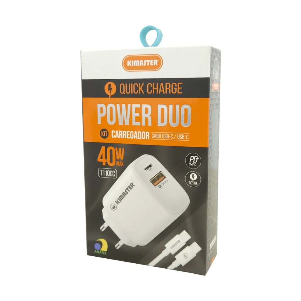 CARREGADOR USB-C + USB KIMASTER