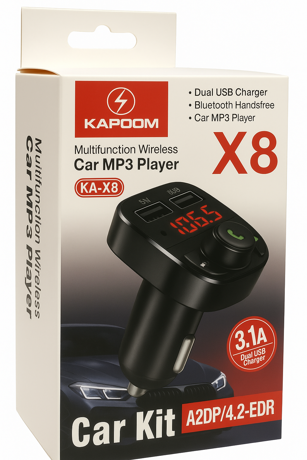 ADAPTADOR TRANSMISSOR BLUETOOTH PARA CARRO KAPBOM