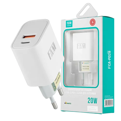 FONTE USB-C + USB 20W FAM