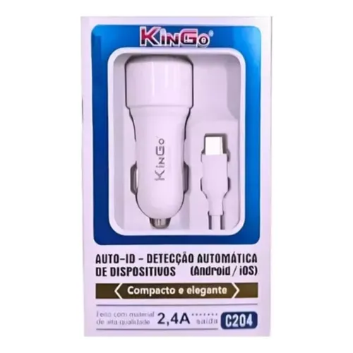 FONTE VEICULAR + CABO TIPO C KINGO