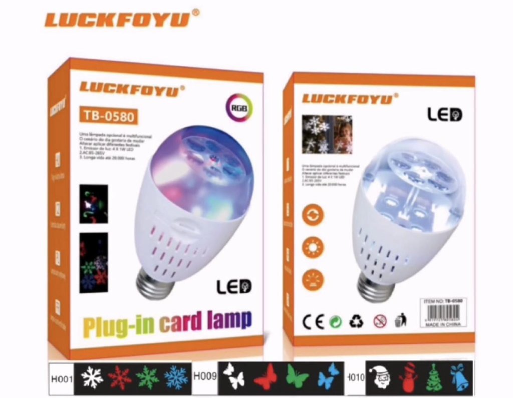 LÂMPADA GIRATÓRIA PLUGIN 3 CARDS LUCKFOYU