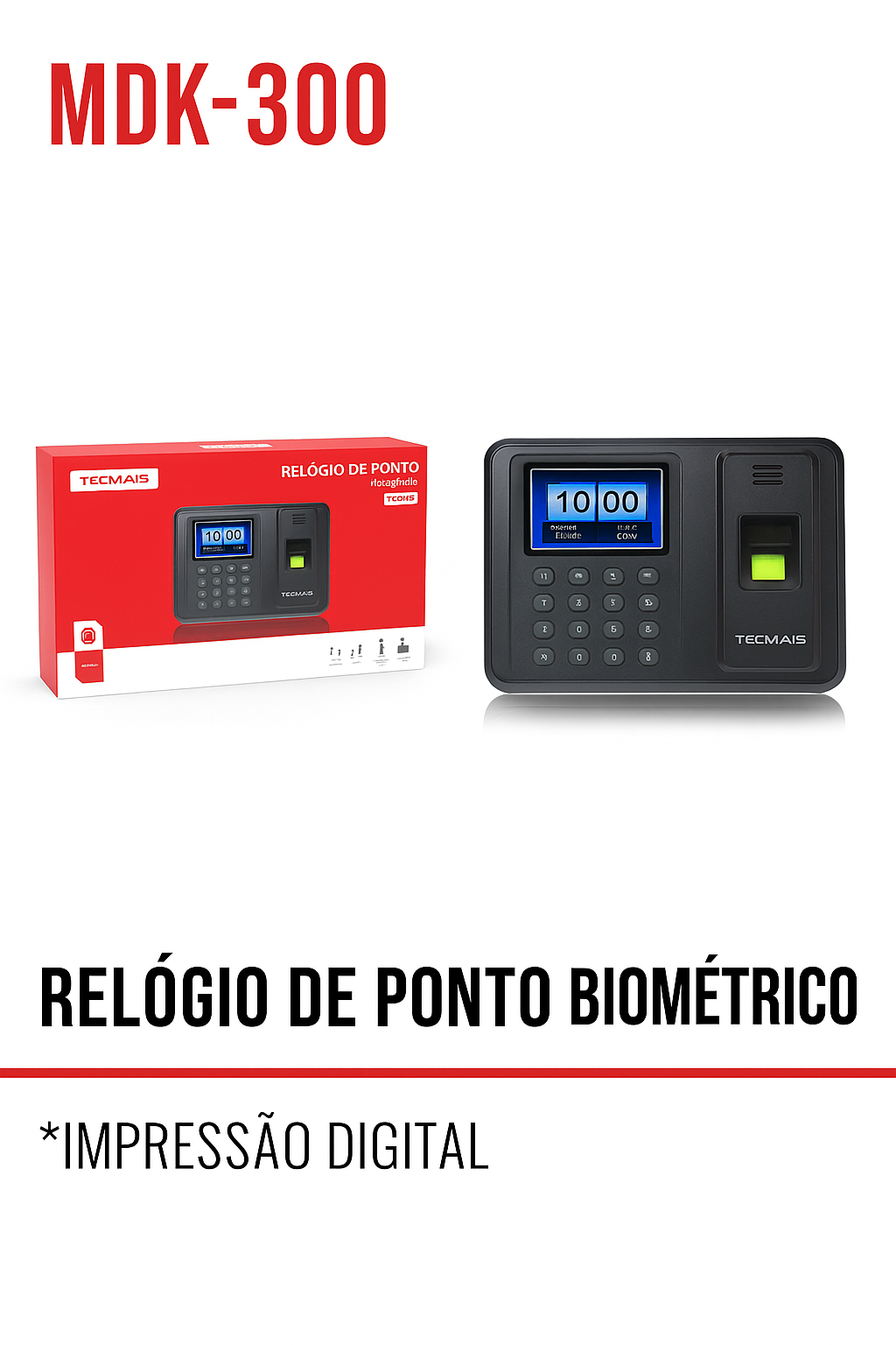 RELÓGIO DE PONTO BIOMÉTRICOC TOMATE