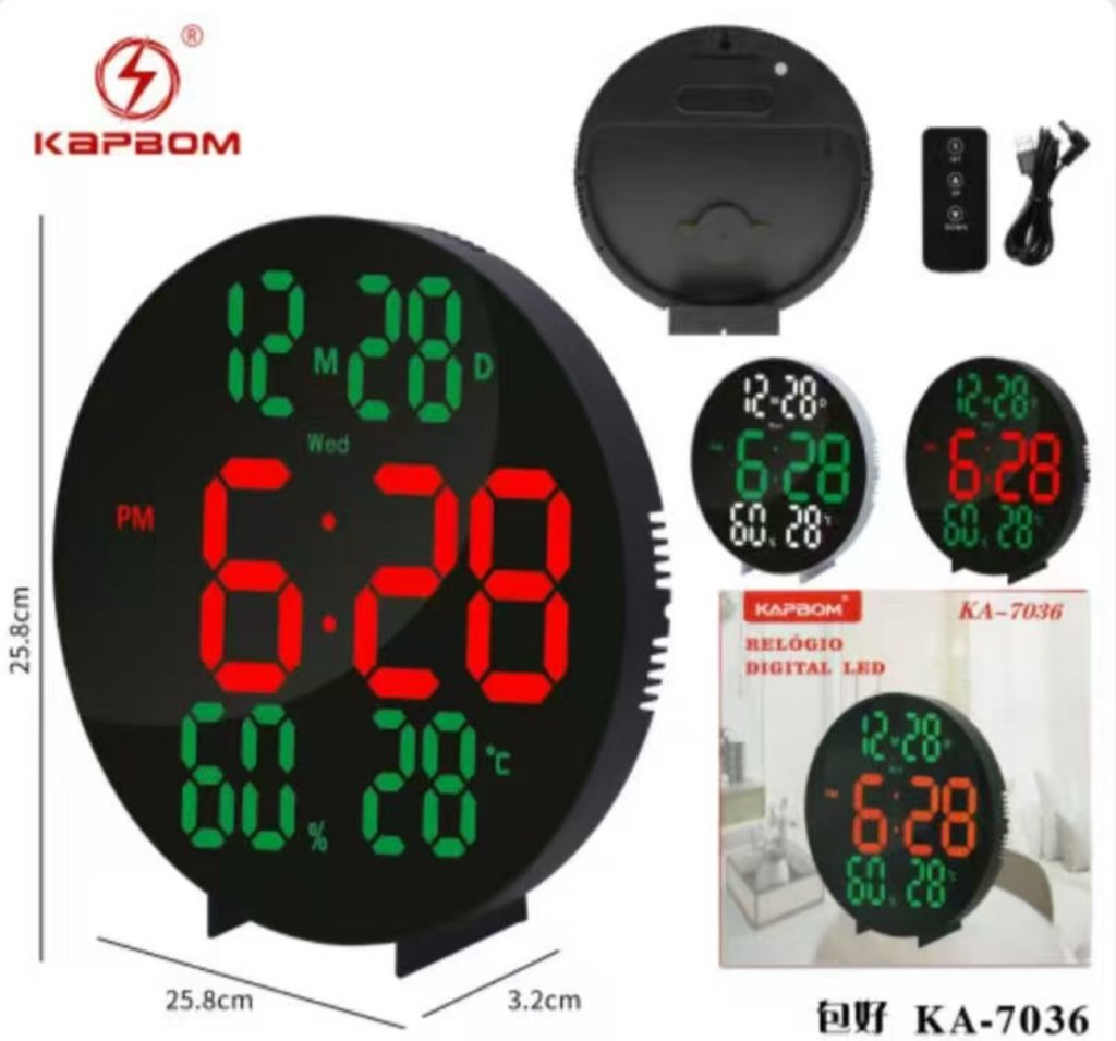 RELÓGIO DIGITAL LED KAPBOM