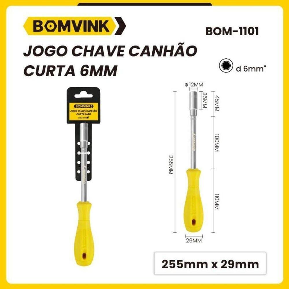 CHAVE CANHÃO CURTA 6MM BOMVINK
