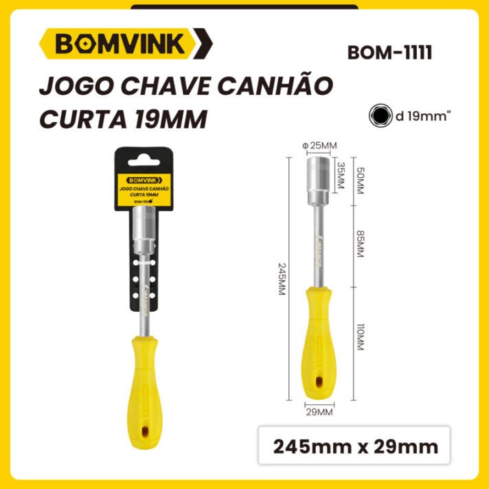 CHAVE CANHÃO CURTA 19MM BOMVINK