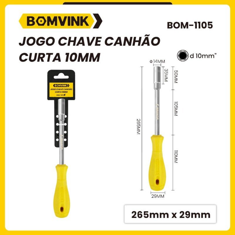 CHAVE CANHÃO CURTA 10MM BOMVINK
