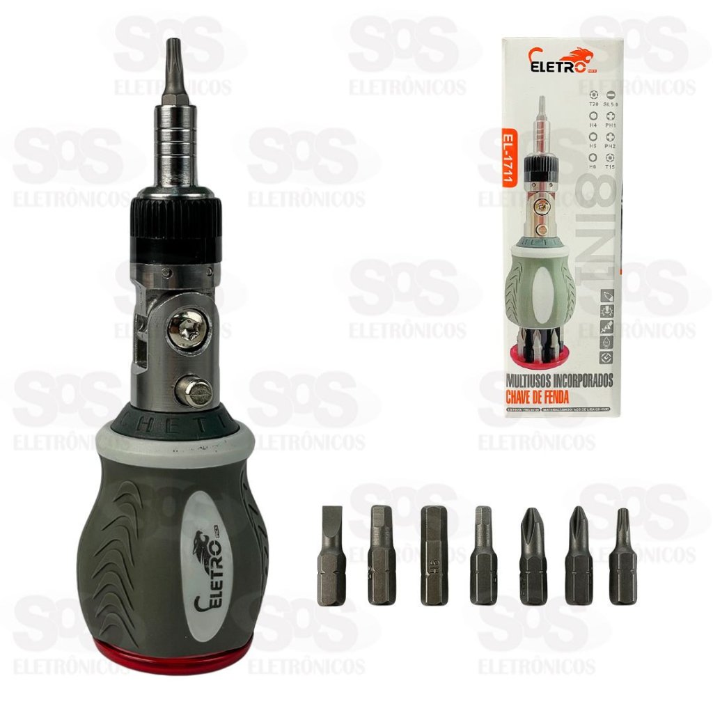 KIT DE FERRAMENTAS MULTIUSO 8 PEÇAS 180 GRAUS ELETRO