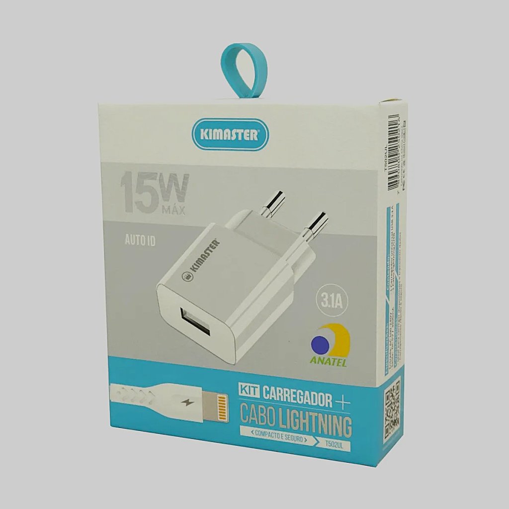 CARREGADOR USB LIGHTNING 15W KIMASTER