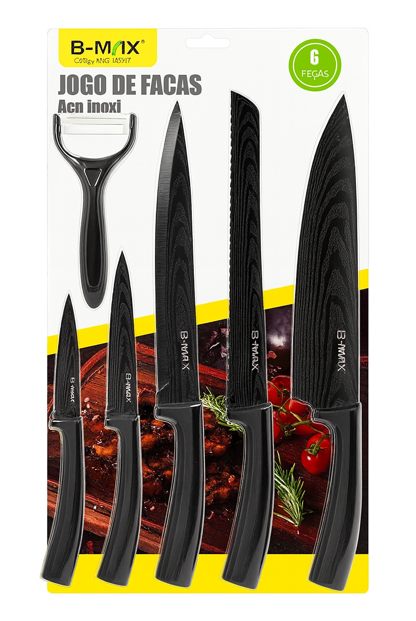 KIT FACAS 6 PEÇAS B-MAX