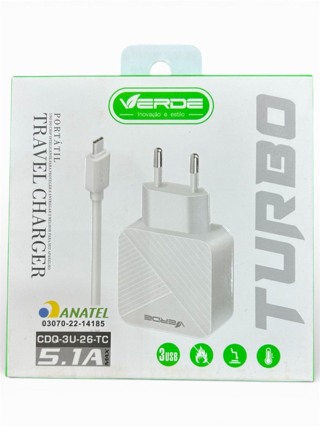 CARREGADOR USB TIPO C VERDE